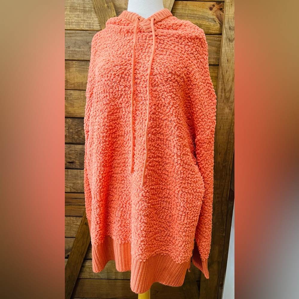Zenana Outfitters Vibrant Orange Textured Sweater